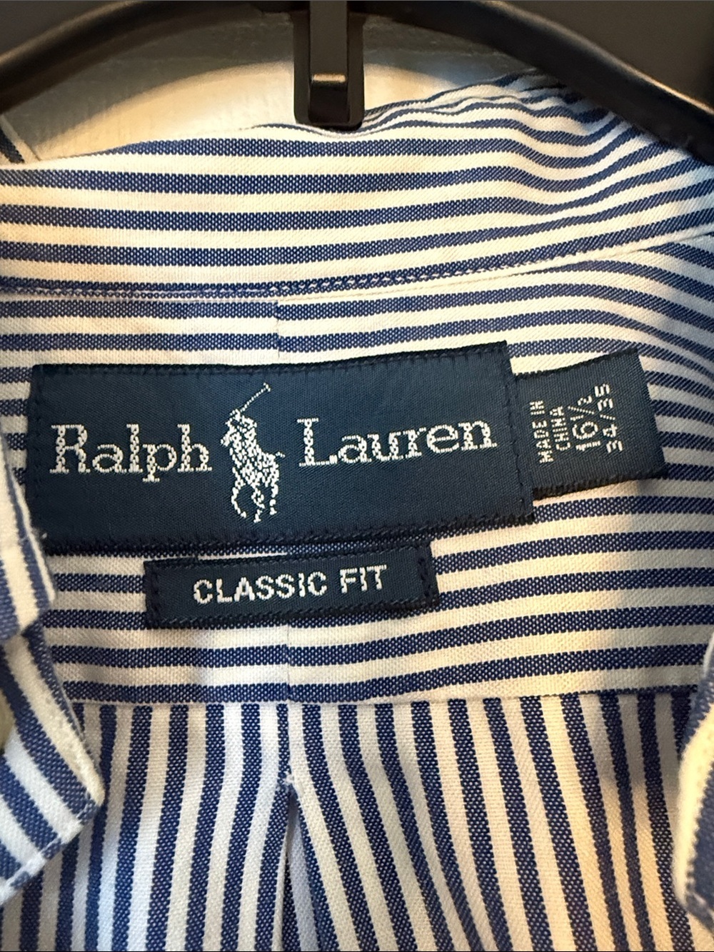 Polo by Ralph Lauren Navy and White Striped Classic Fit Shirt - Picture 2 of 10